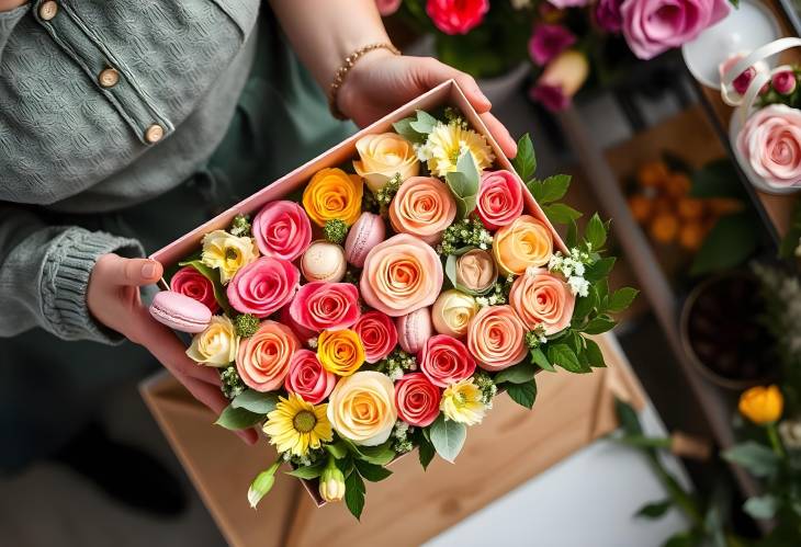 Sweet Floral Fusion Crafting a Flower Box with Macaroons